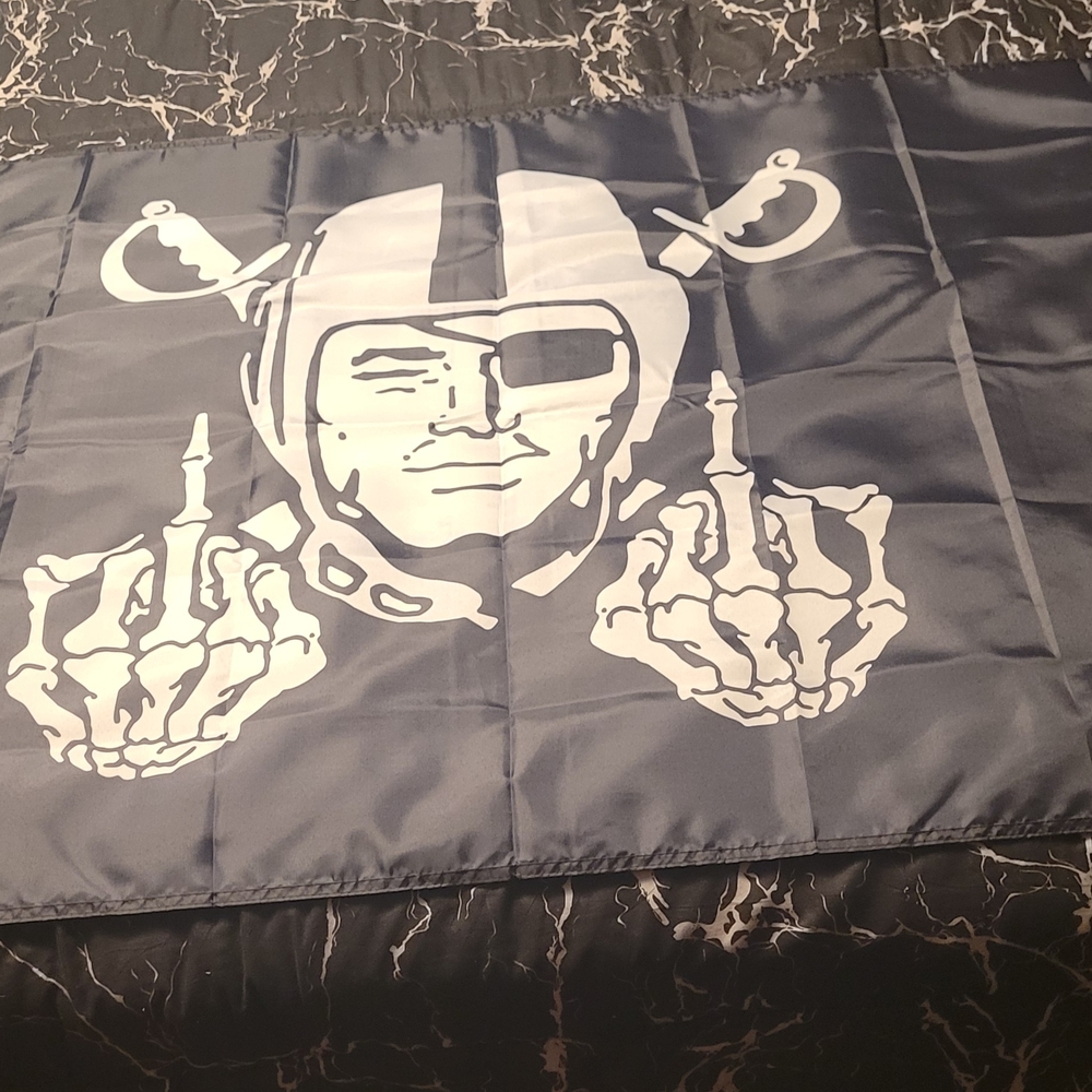 3'X5' Las Vegas Raiders Black and White Double Sided Flag. Brand New